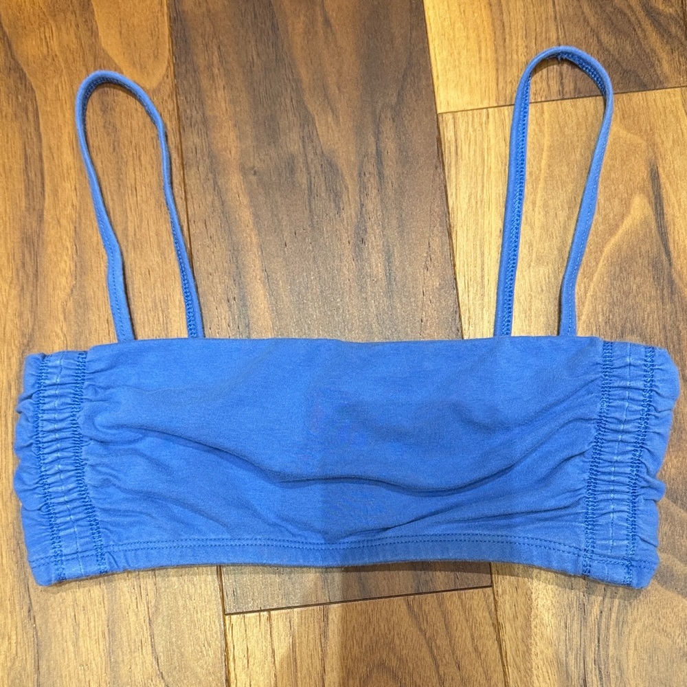 TNA Blue Strappy Scrunch Sports Bra/crop top -US XS